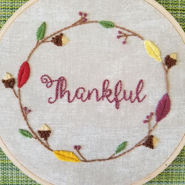Image for event: Online Class: Let's Embroider a Thankful Hoop (3-Day)